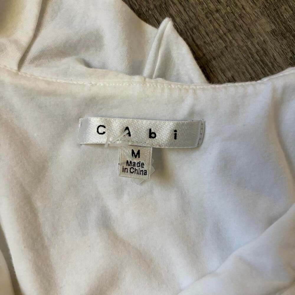 CAbi White Ruffled & Ruched Blouse - M - Picture 3 of 8